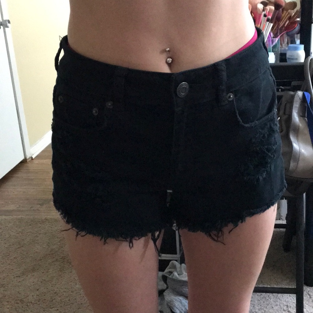 American Eagle Black High Waisted Shorts